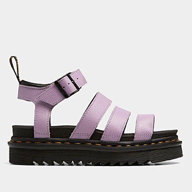 紫色厚底凉鞋