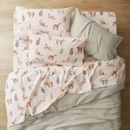 猫咪图案床单套装