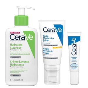 敏肌必收！CeraVe 全天候24H保湿修护套组 含洁面、乳液、眼霜！