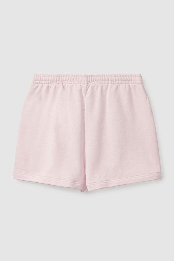 淡粉色抓绒短裤