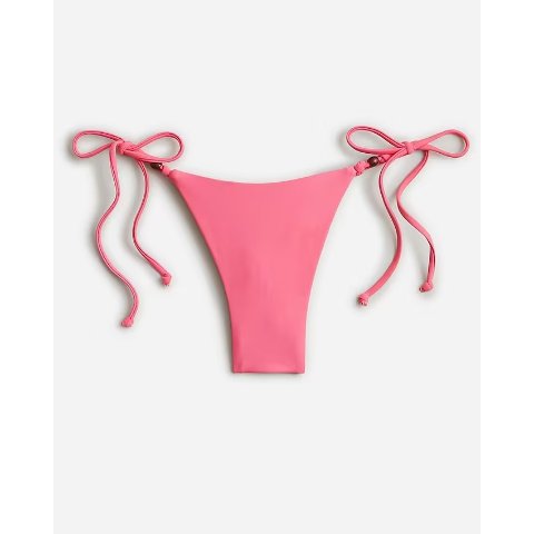 Curved Waist Cheeky String Bikini Bottom With Beads