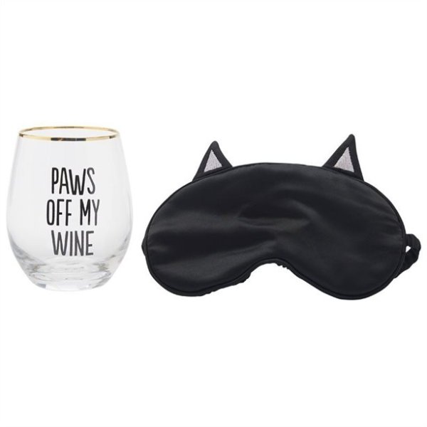 猫咪眼罩红酒杯套装