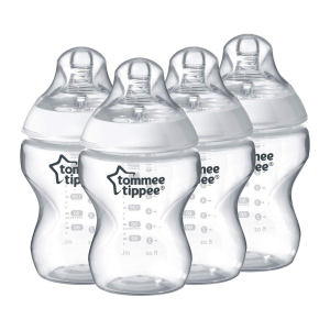 闪购：Tommee Tippee防胀气透明塑料9盎司奶瓶4个装