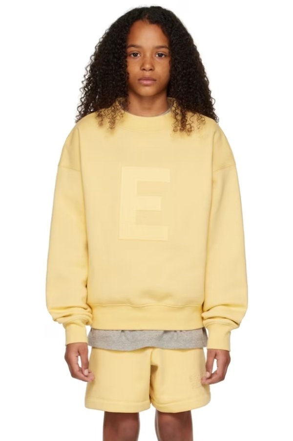 儿童黄色“E”运动衫
