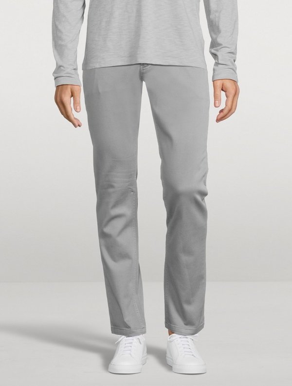 灰色直线型修身长裤