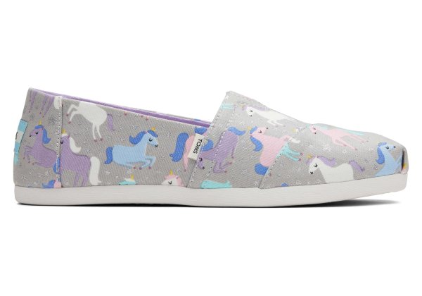 Alpargata Unicorn Stars Grey Slip On Espadrille Glitter Ortholite | TOMS