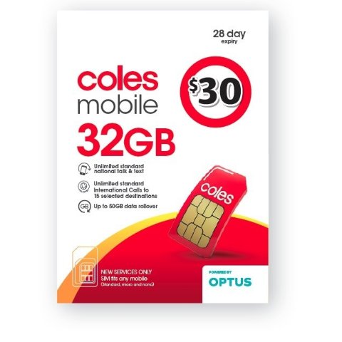 Coles Mobile 32GB月卡