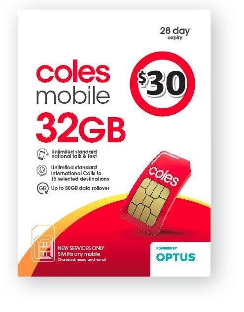 Coles Mobile 32GB月卡
