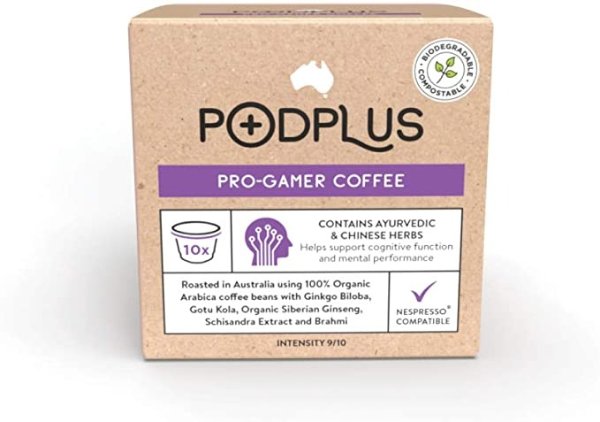 PodPlus PodPlus 胶囊咖啡 3 packs of 10 pods (30 total), Pro-Gamer Coffee