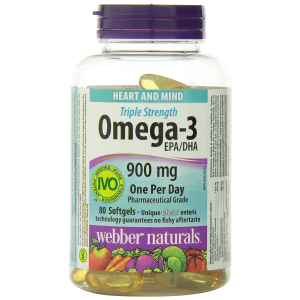 Webber Naturals Omega-3三倍强效深海鱼油软胶囊80粒