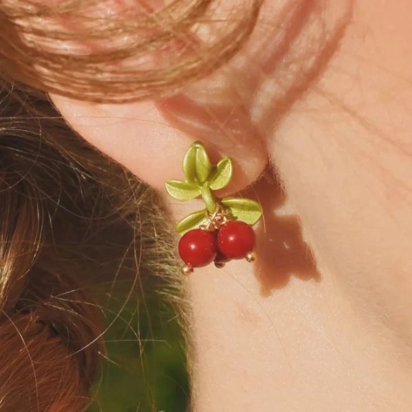 小红莓耳钉