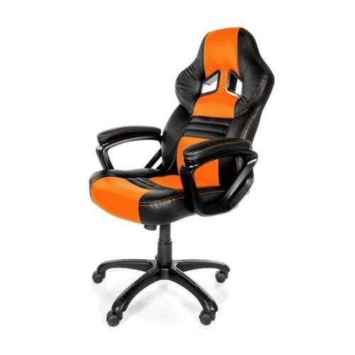 Black & Orange Monza Adjustable Ergonomic Motorsports Inspired Desk Chair