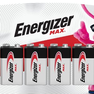 Energizer 劲量 Max 9V 高能碱性电池4颗装 耐力超久