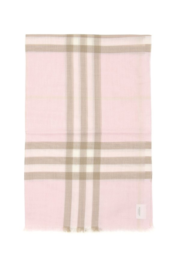 粉色格子围巾