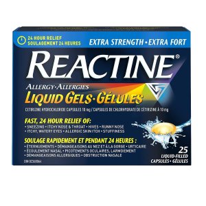 史低价：Reactine 速效过敏舒缓片 20分钟见效 25片