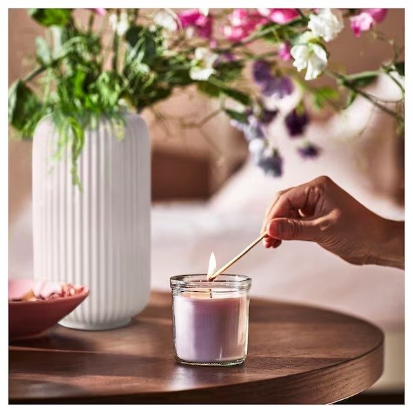 玻璃香薰蜡烛, 甜豌豆/紫色