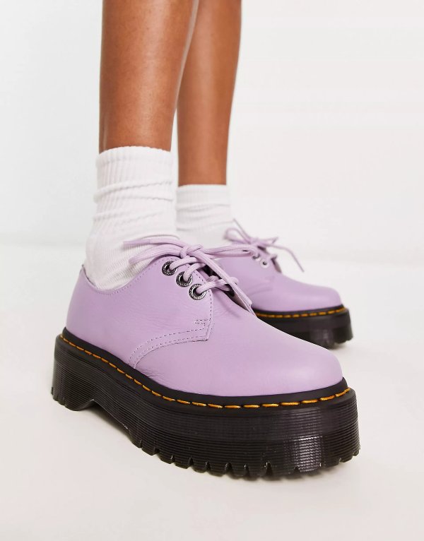 1461 quad ii紫色厚底鞋
