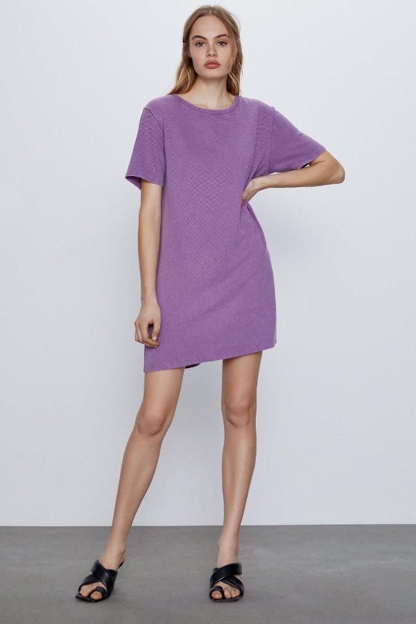 香芋紫T恤裙