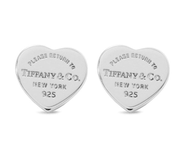 Return To Tiffany Mini Heart Tag Earrings - Silver