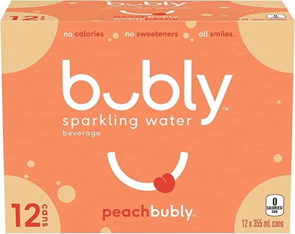 bubly 桃子味气泡水 12x355ml