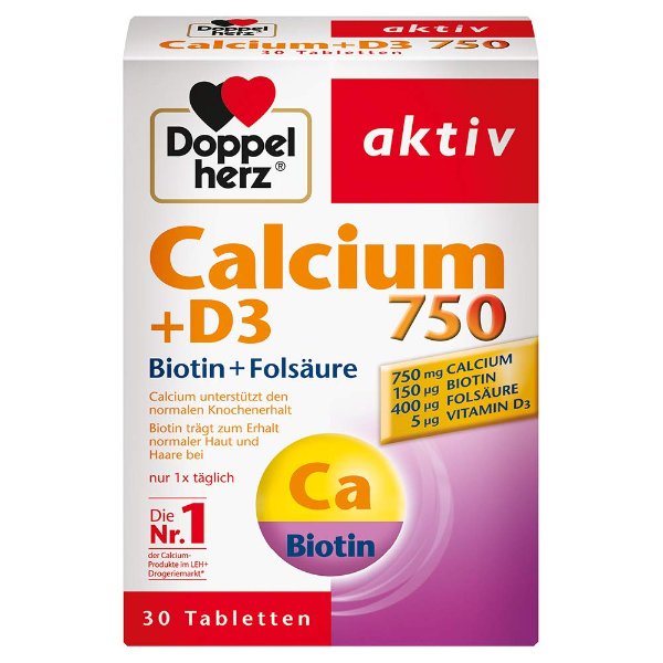 Calcium 750 + D3 无麸质钙片 30片装