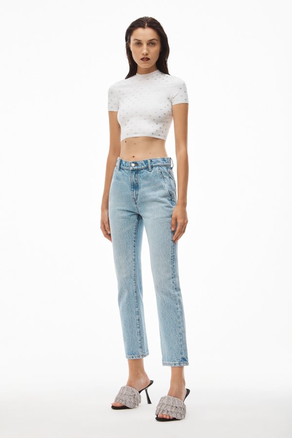 alexanderwang OG HIGH-RISE STOVEPIPE JEAN IN DENIM