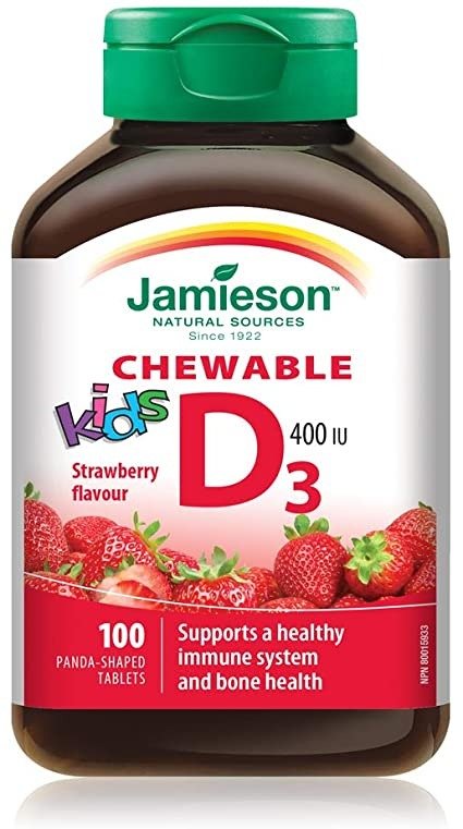 Jamieson 儿童维生素 D3 400 IU咀嚼片