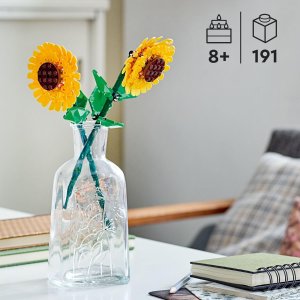 $16.9/2支 母亲节好礼LEGO 乐高 向日葵拼搭套装 茎和叶可调节 可与玫瑰等花混插