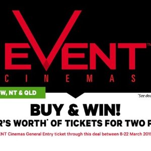仅今日：Event Cinemas 电影票团购 多家电影院可用