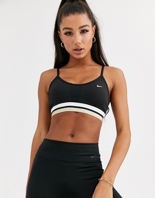 Nike Training indy bra with gold spark trim | ASOS