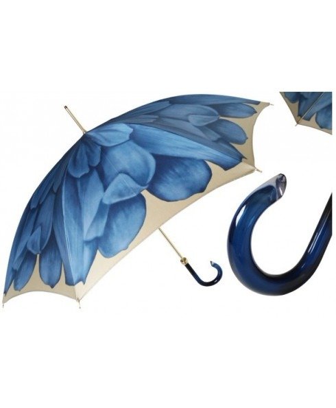 蓝色花瓣雨伞
