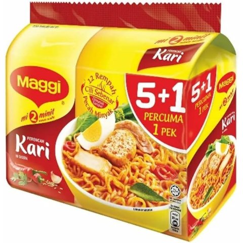 Maggi 咖喱汤面, 5x79 g