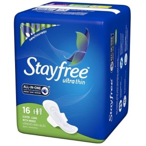 Stayfree 加长超薄护翼卫生巾16片 防侧漏还你舒适睡眠