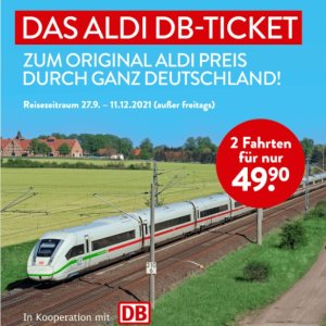 Aldi 特价火车票！25欧游德国 仅9.20-9.25 DB官网兑换码