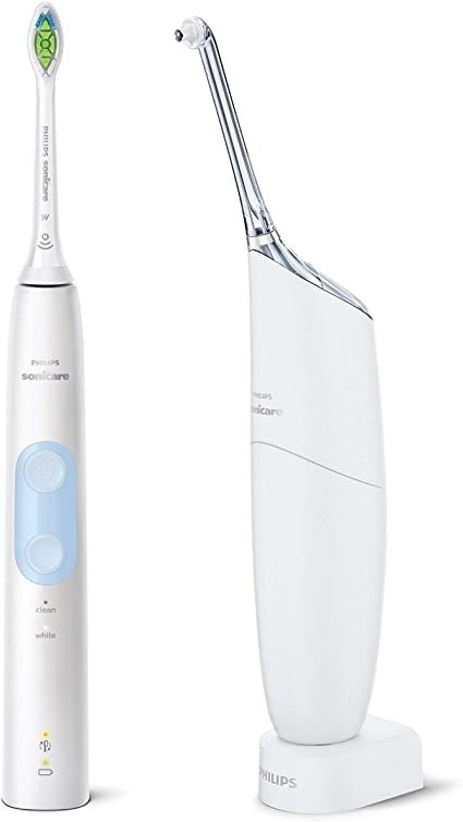  Protective Clean 4500 电动牙刷 HX8424/30 - 声波牙刷 & AirFloss Ultra 齿间清洁器 白色