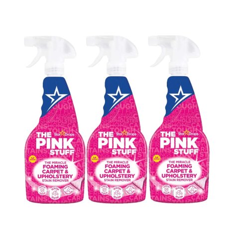 The Pink Stuff - 地毯和室内装潢泡沫去污剂 3X500 ml