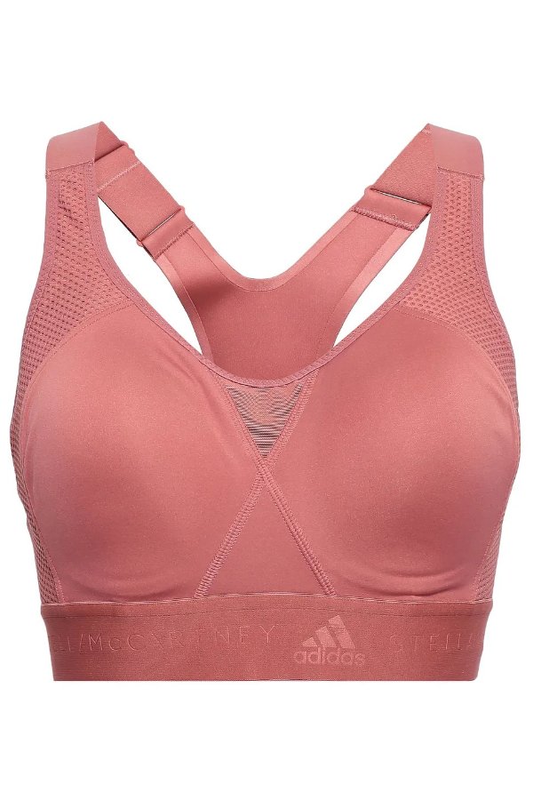 Cutout mesh and stretch sports bra