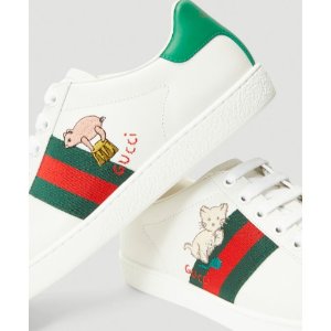 Gucci 2020新款小白鞋变相6.4折 小猪和猫咪两边图案不同