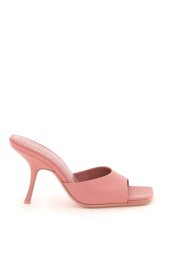 粉色高跟穆勒鞋
