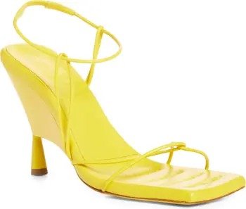 Gia Borghini明黄色绑带高跟鞋