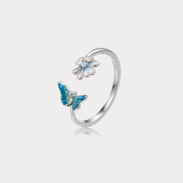 Flower Butterfly Ring