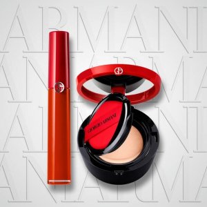 Armani Beauty 阿玛尼组合购 红气垫+红管唇釉、黑钥匙面霜套装