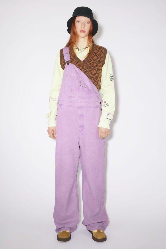 紫色背带裤