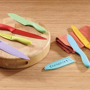 Cuisinart 彩色刀组12件套 带有刀片保护套 外出烧烤携带方便