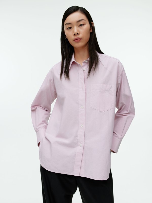 Oversized粉衬衫