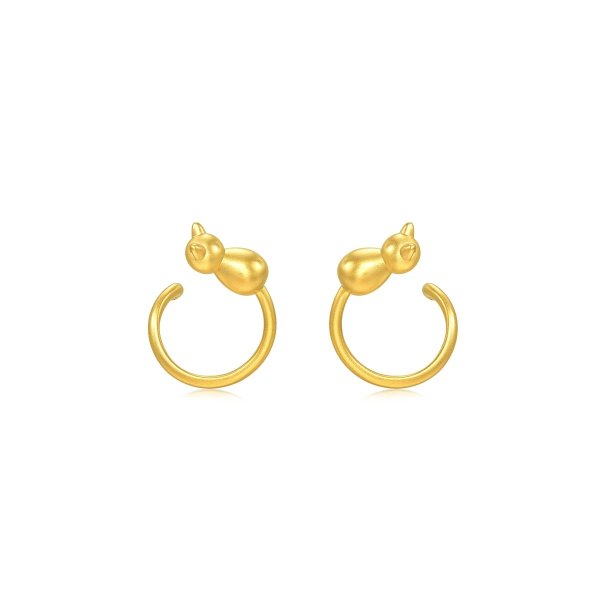 猫猫黄金耳环