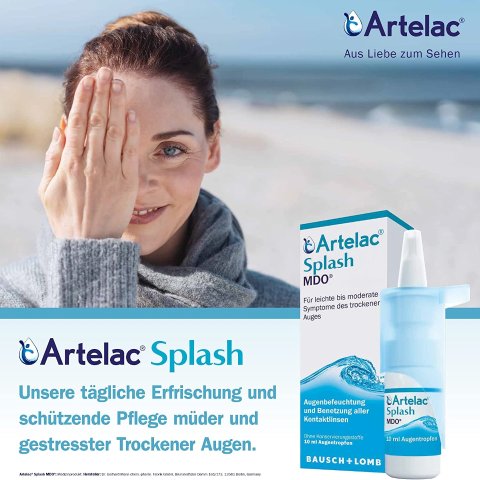 低至€12/瓶 德国医生推荐！Artelac Splash 眼药水 含0.24%玻尿酸 隐形眼镜干涩滴一滴