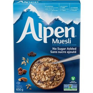 🥬白菜价🥬：Alpen Muesli 无糖健康麦片650g 含烤榛子片、杏仁、葡萄干