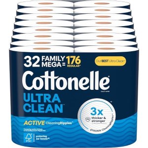 💥史低价💥：Cottonelle Ultra Clean 32卷加厚卫生纸 1卷顶3卷！