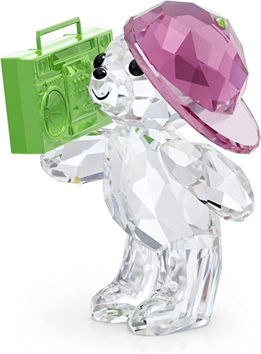 Kris Bear ‘90s Party Figurine, MulticoloredCrystals, Part of theKris Bear Collection